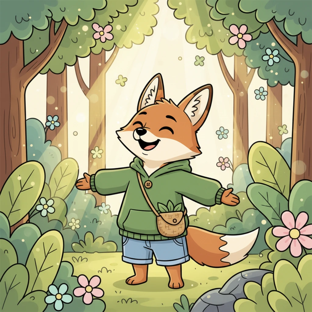 He stood up, his expressive face beaming with a gentle smile. The forest air filled his lungs, smelling of damp earth and sweet blossoms. Every leaf and every ray of sunshine seemed to shimmer with a quiet joy.