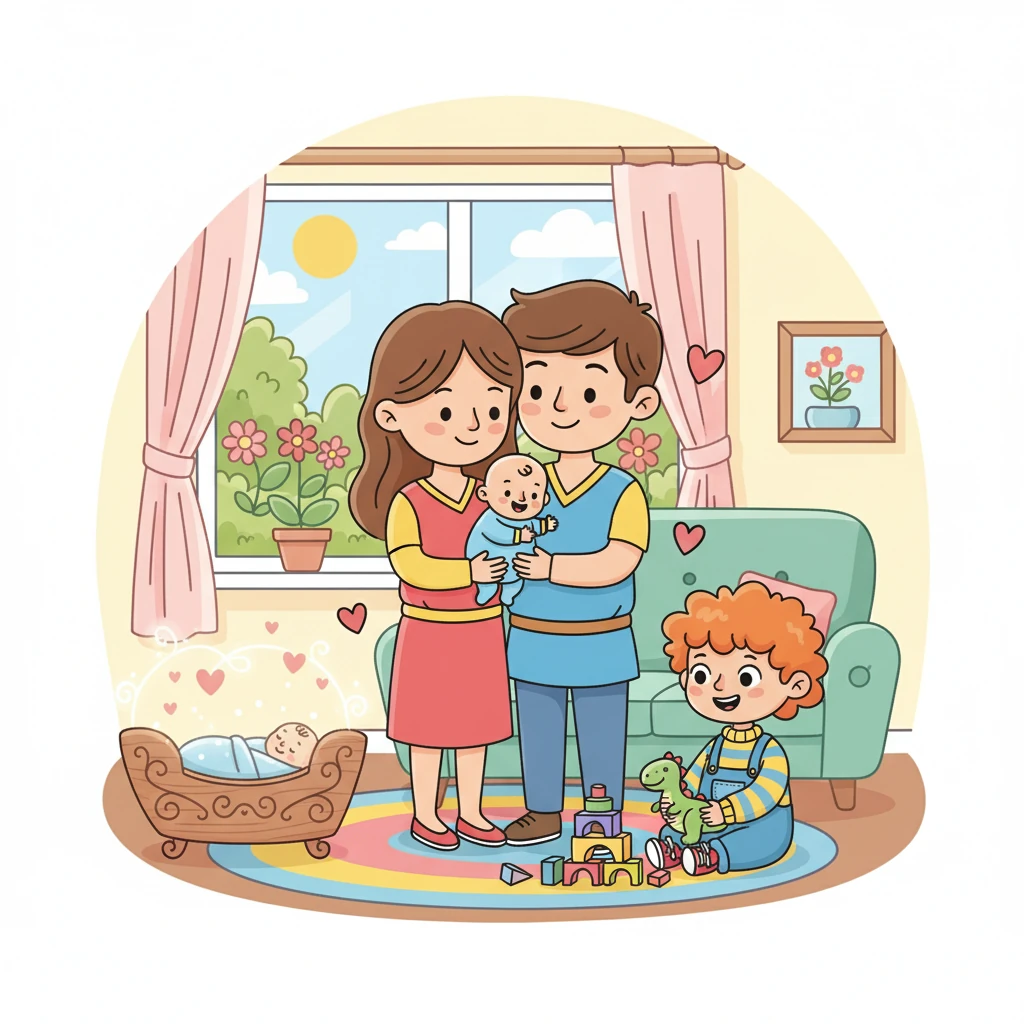 תמר ורודיק, ההורים האוהבים, מחזיקים את לחן הקטנה בידיהם, מבטם מלא אהבה. שי, האח האמצעי, משחק עם צעצועיו, בעוד אור הקטן, התינוק החדש, נולד ומביא איתו אושר גדול. האהבה ממבט ראשון פורחת, כמו ניצן של פרח.