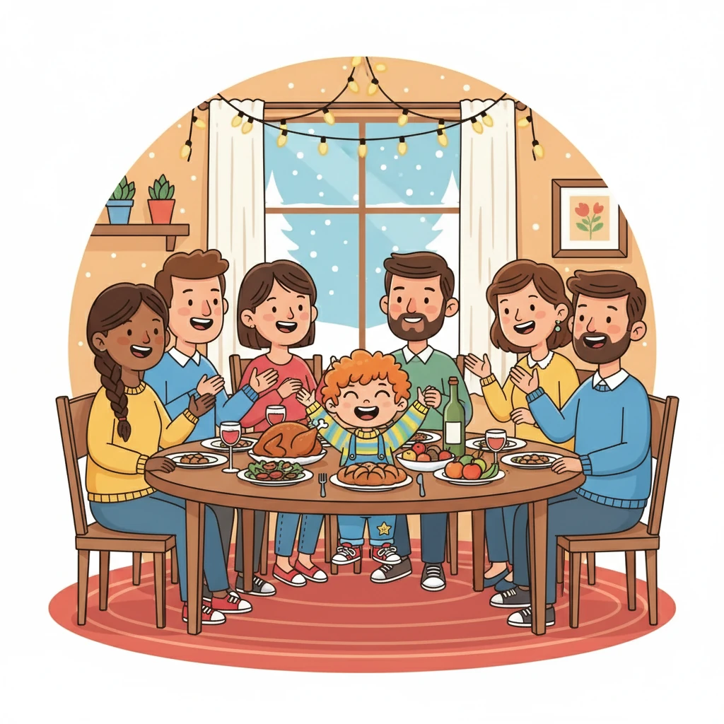 כולם יושבים סביב שולחן החג, צוחקים, מדברים ונהנים מארוחה משותפת. תמר ורודיק מודים לאורחים, מעריכים את כל מי שנמצא איתם. אהבה מנצחת את הכל.