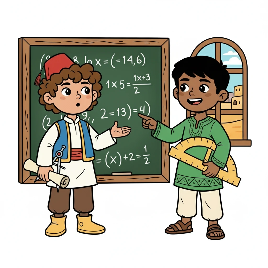 بعد عدة محاولات، اكتشف خالد خطأ في حسابه. قال: "انتظر! أعتقد أنني أخطأت في عملية الجمع". ابتسم يحيى، وقال: "لا بأس، سنراجع الخطوات معًا".