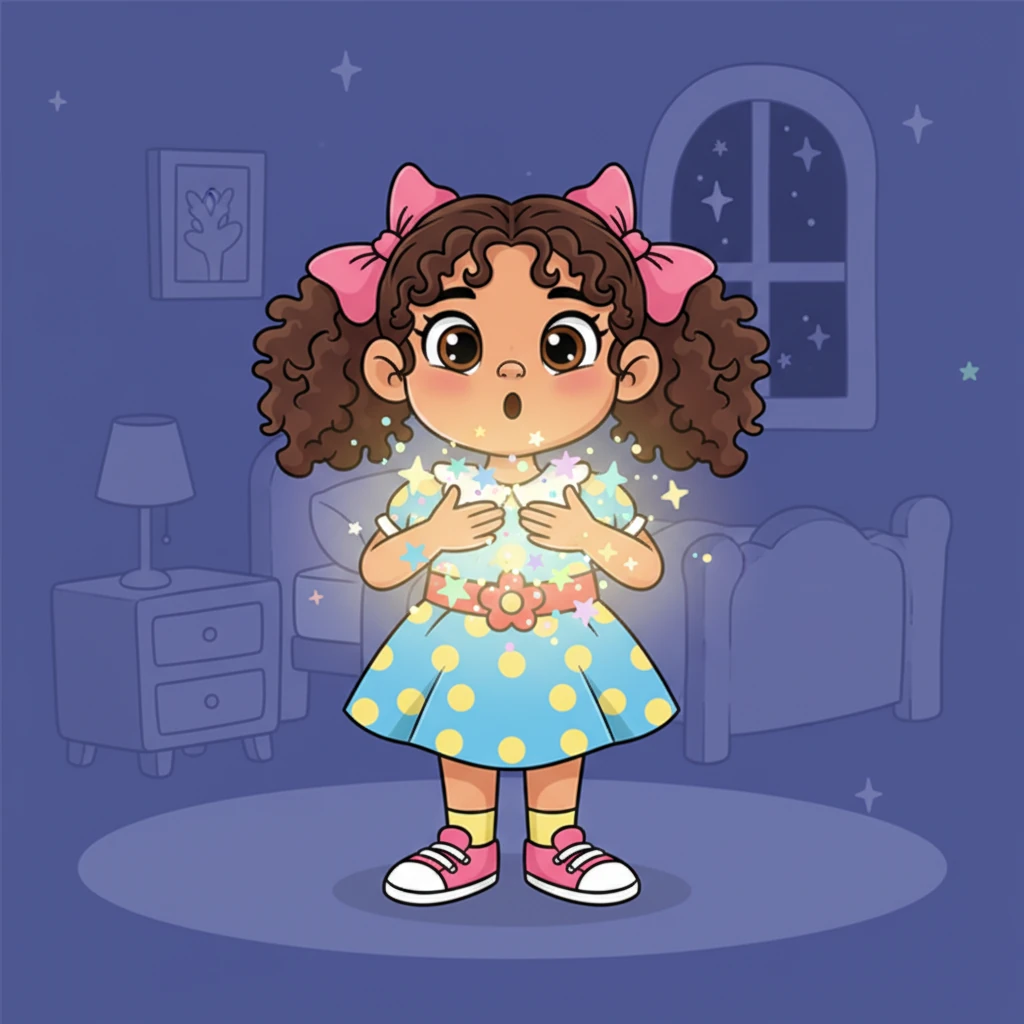 Luna, una niña con ojos grandes y curiosos, descubre que las emociones son como pequeñas estrellitas que brillan dentro de su corazón. Estas estrellitas la hacen sentir cosas diferentes cada día, llenando su mundo de color y sensaciones. Cada sentimiento es una luz especial que la ayuda a entenderse a sí misma y lo que pasa a su alrededor.