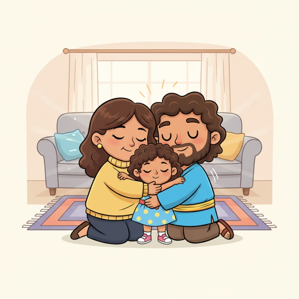 Lo más importante es que Luna siempre puede hablar sobre sus emociones y compartir cómo se siente con las personas que más la quieren. Mamá y papá están siempre ahí para escucharla, abrazarla fuerte y darle consuelo cuando lo necesita. Su amor es un refugio seguro donde todas sus emociones son bienvenidas.