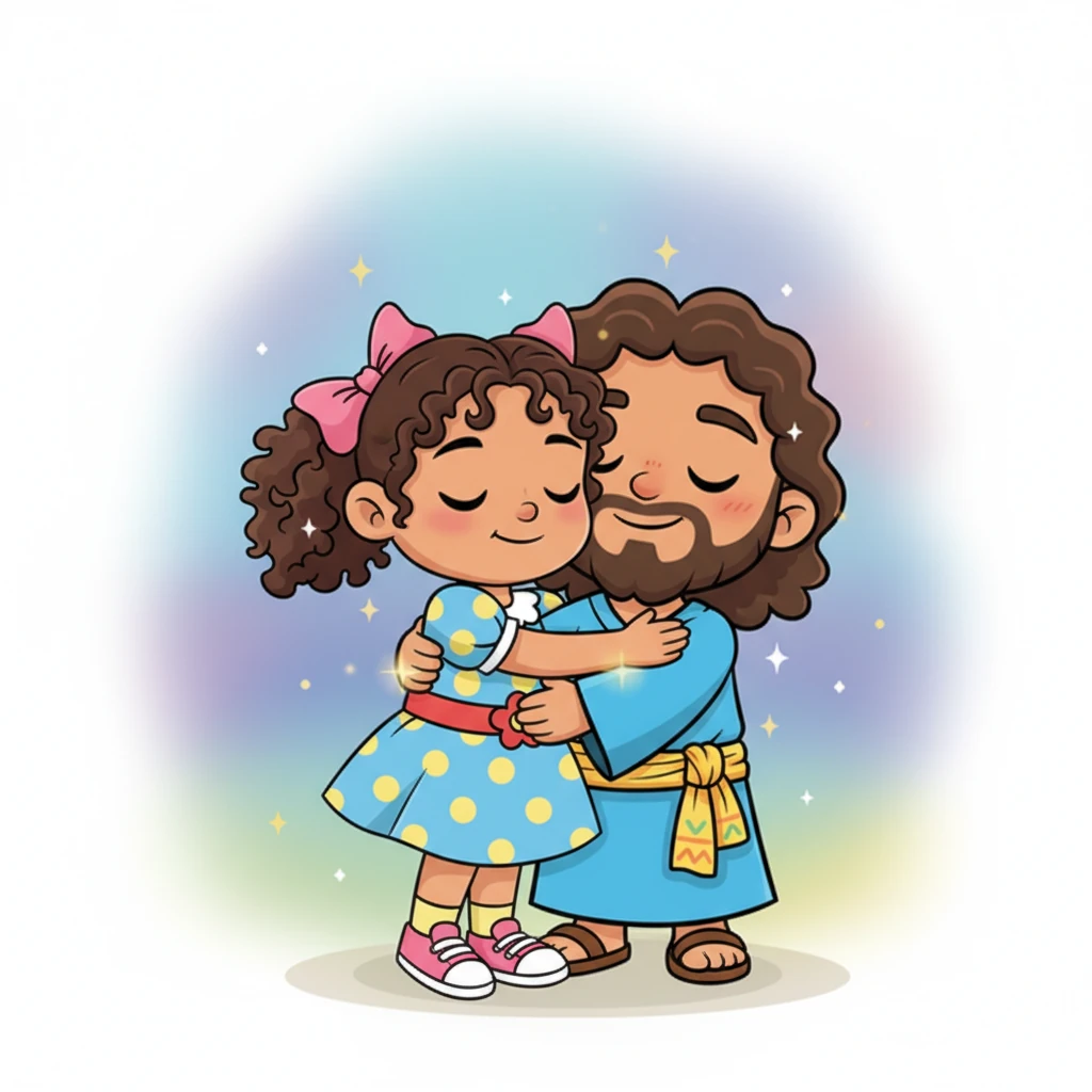 Para vencer el miedo, Luna abraza fuerte a la persona que está a su lado, sintiendo su calor y su amor. Juntos, cierran los ojos y oran para que Dios la cuide y la proteja. Ese abrazo y esa oración llenan su corazón de valentía y hacen que el miedo desaparezca como por arte de magia.