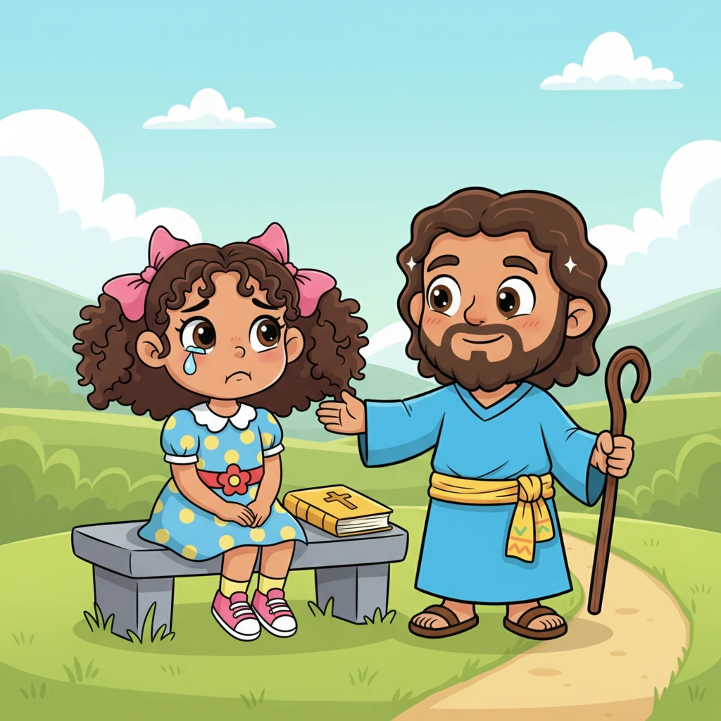 Hoy, Luna siente TRISTEZA, un estado anímico que aparece cuando algo no sale bien, manifestándose con un pequeño puchero y quizás una lágrima. Pero la Biblia le enseña que a veces la tristeza es mejor que la risa, porque un corazón triste puede, aun así, estar contento y aprender algo valioso.