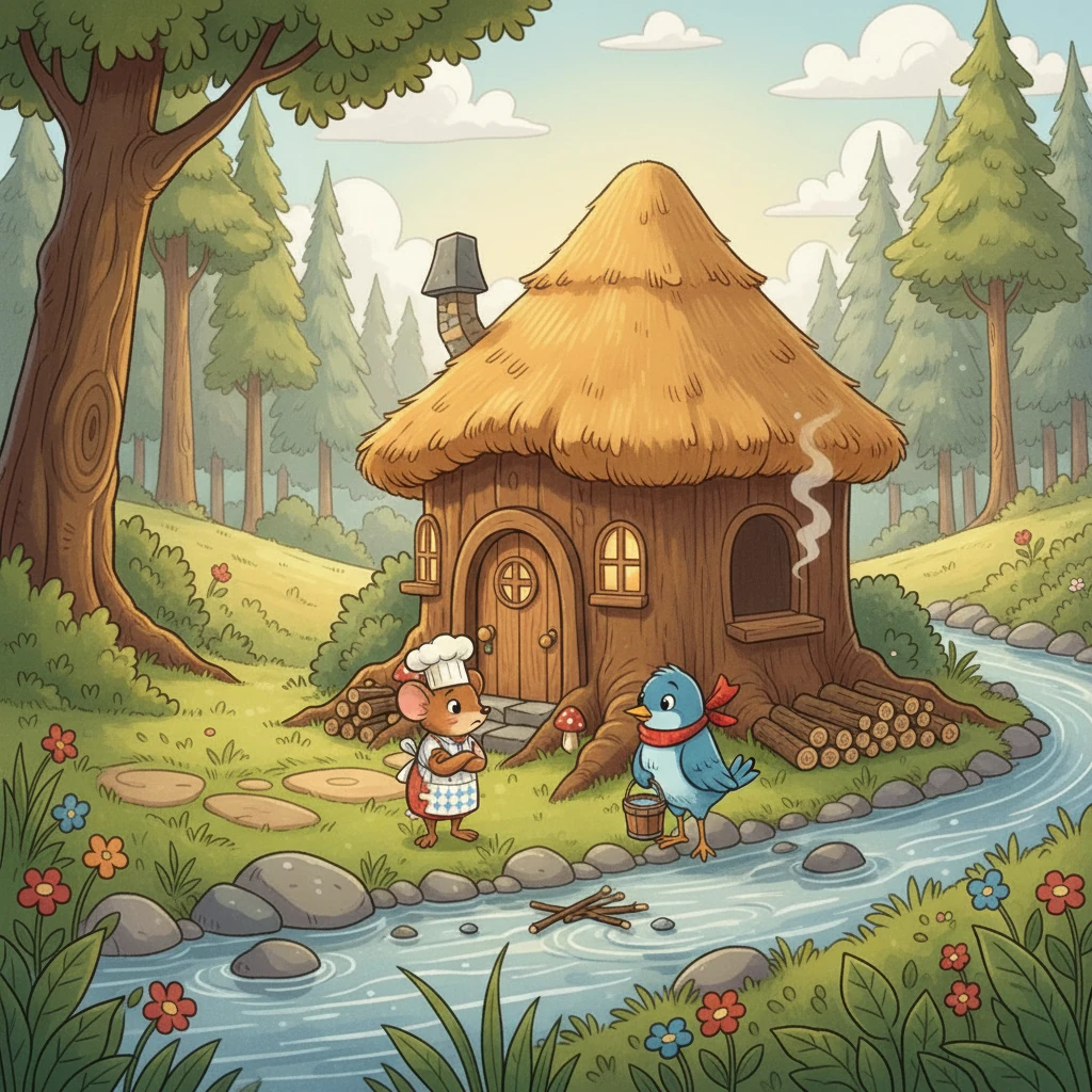 The next day, Pip, feeling resentful, announced to Nibbles and Croak that they should swap jobs. They reluctantly agreed to Pip's plan. They drew lots to determine who would do what. Pip would cook, Nibbles carried water, and Croak collected firewood.