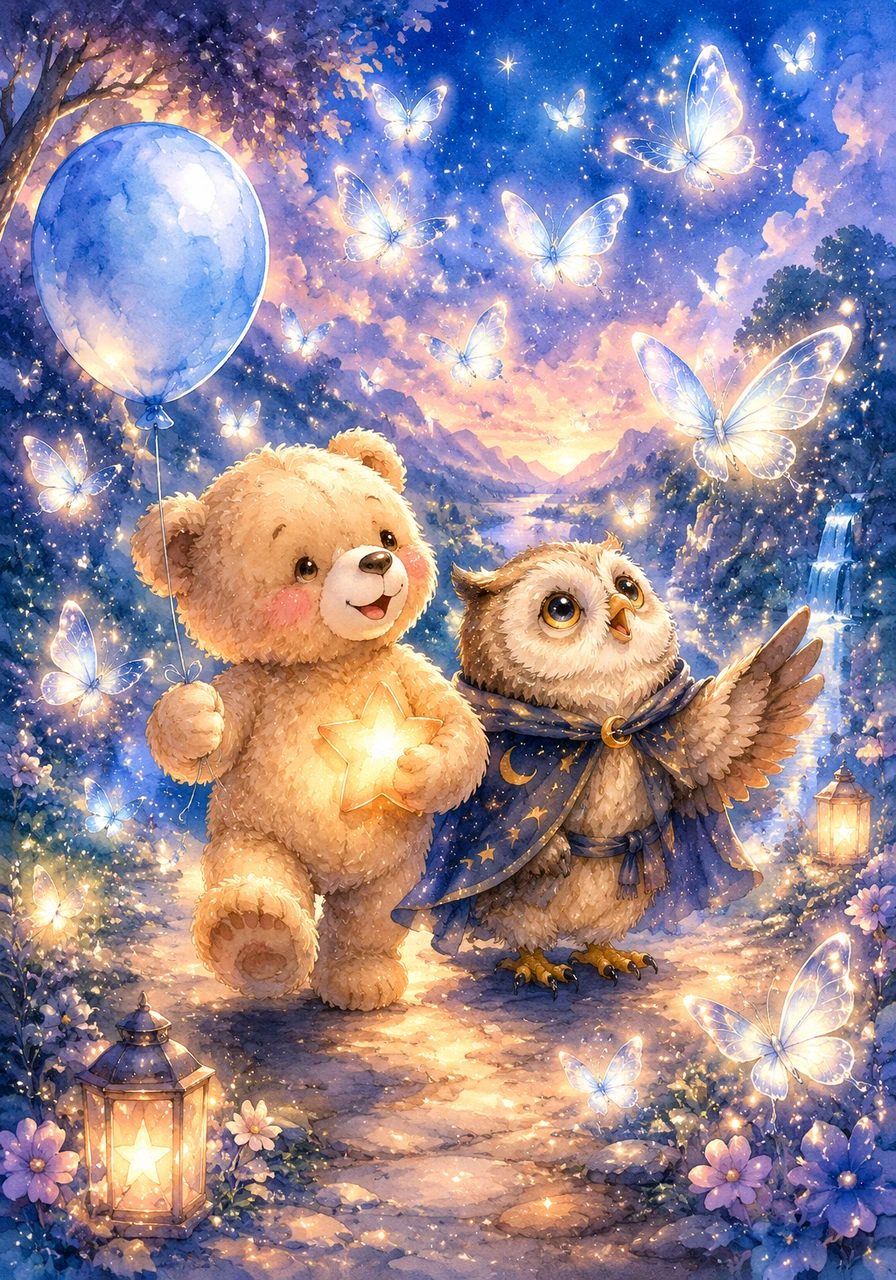 The journey continued until they reached the Valley of Sweet Dreams. Here, shimmering silver butterflies fluttered, carrying happy dreams in their delicate wings.