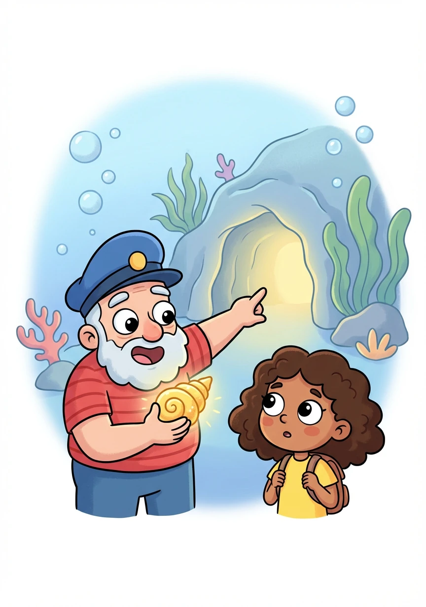 Captain Joe explained that the golden seashell was a key to unlocking an ancient underwater cave where magical sea creatures were trapped. He needed their help.