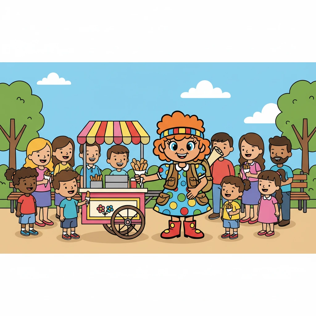 Com o tempo, a clientela de Rosa aumentou. As pessoas se sentiam atraídas por sua energia positiva e pelos deliciosos churros. Ela transformou o carrinho em um ponto de encontro.