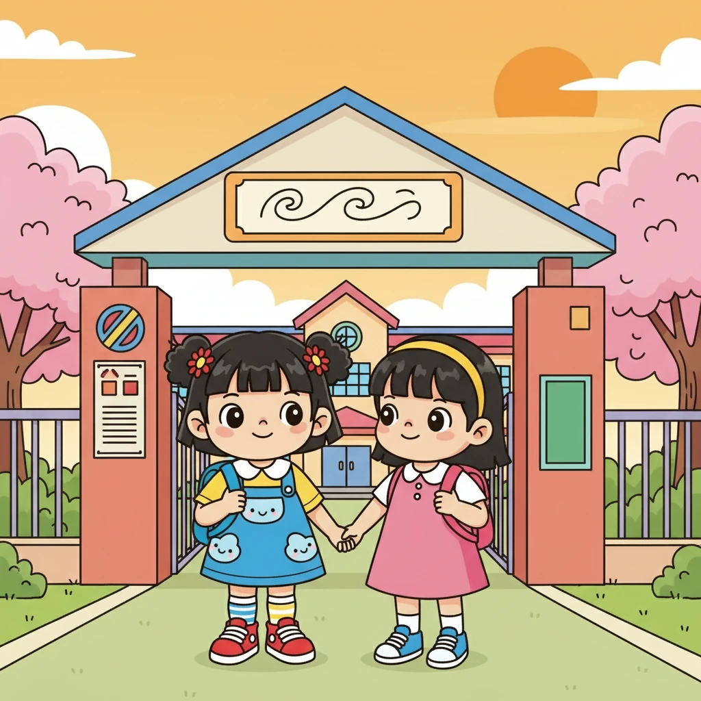 放学了,小雅和慧璇约定好明天一起上学。小雅的心里充满了温暖,她不再害怕新的环境,而是期待着和慧璇一起度过美好的校园生活。