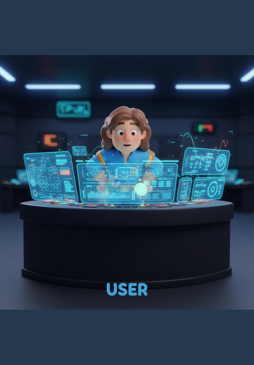 The dashboard comes to life, displaying a vibrant array of live data from sensors buried deep in the soil. Moisture levels, ground vibrations, and slope angles appear as glowing graphs, painting a real-time picture of the mountain's health on a sleek digital interface.