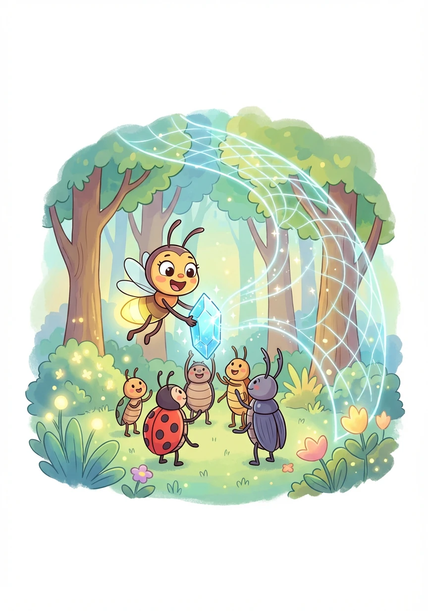 Вернувшись в свой лес, Сеточка и его друзья начали строить безопасную сеть. Они использовали кристалл, чтобы создать непроницаемый барьер вокруг леса, защищая всех светлячков от злых сетей.