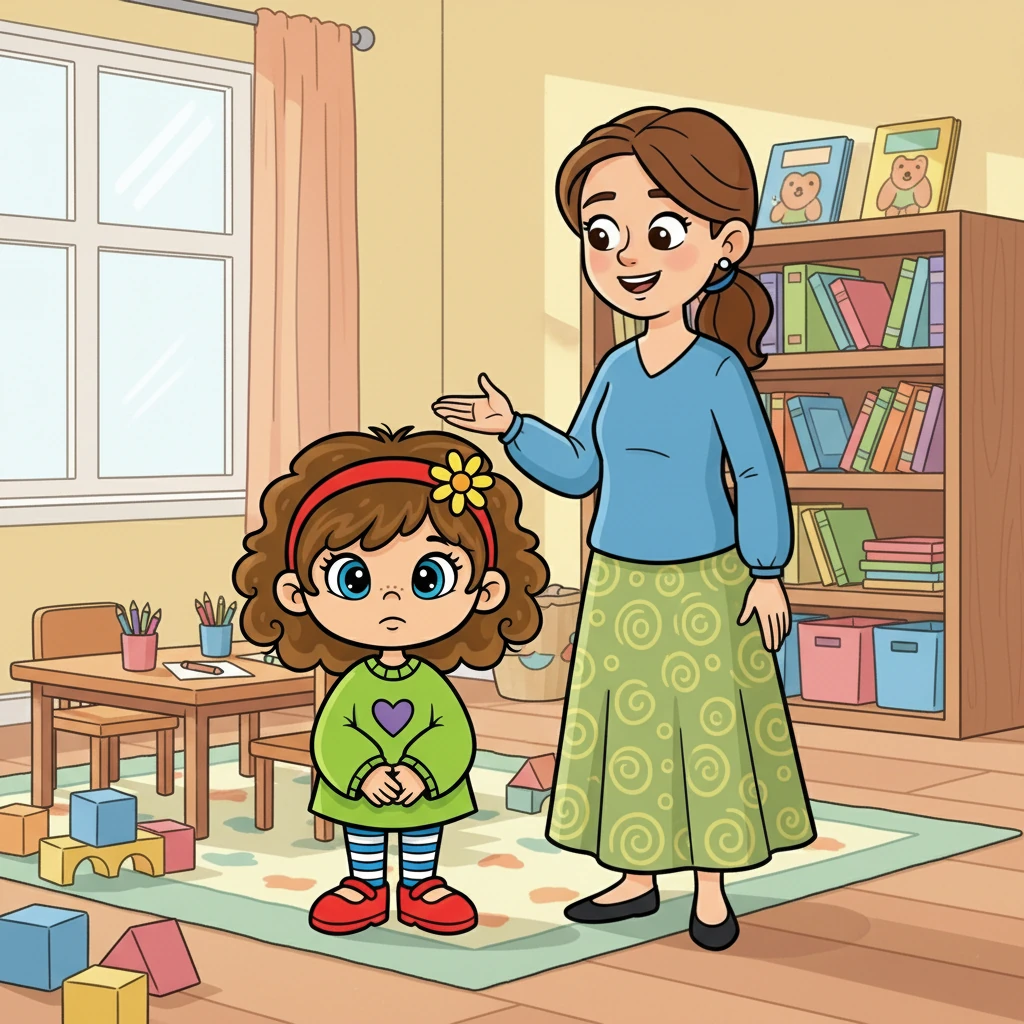 Софійка тихо відповіла: "Мені здається, що в мене нічого не виходить." Пані Ольга кивнула. "Іноді так буває, але ти дуже стараєшся. Пам'ятай, що ти молодець!"