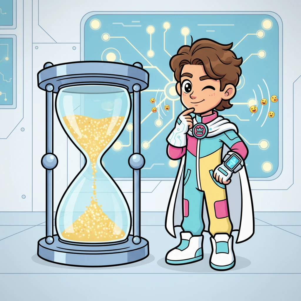 The high-ranking official, a figure of quiet wisdom, gazes thoughtfully at a digital hourglass, its glowing sands marking the passage of time. He turns and winks conspiratorially at the reader. From the now-conscious National Server, a faint, mischievous chuckle ripples through the air, hinting at new games to come.