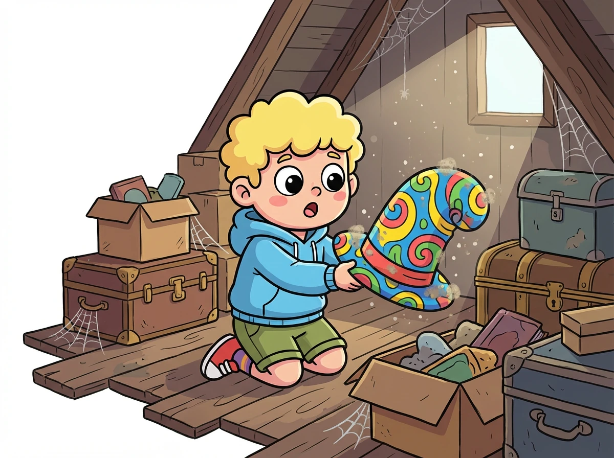 Zeca, um menino curioso e cheio de energia, vivia em uma pequena vila rodeada por montanhas verdejantes. Um dia, enquanto explorava o sótão empoeirado de sua casa, ele encontrou um chapéu estranho, coberto de poeira e com cores vibrantes.