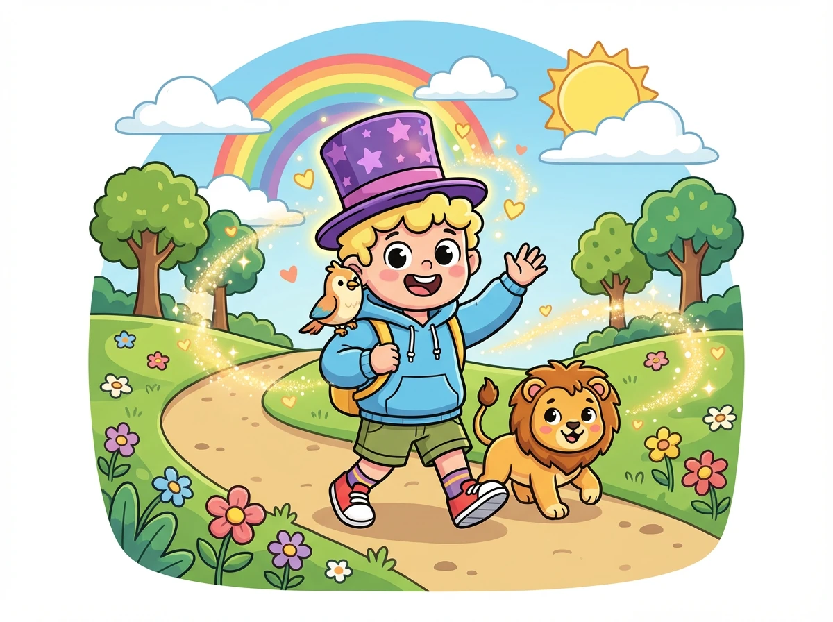 A partir daquele dia, Zeca continuou a explorar o mundo com seu chapéu mágico, sempre levando consigo a lição da amizade e da coragem, espalhando alegria por onde passava.