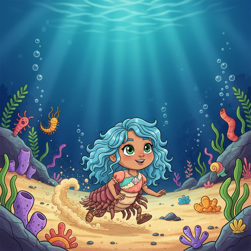 Deep in the ancient Cambrian sea, a tiny trilobite named Coralia scuttled along the vibrant seabed. She was surrounded by strange, wonderful creatures, all part of a spectacular burst of life.