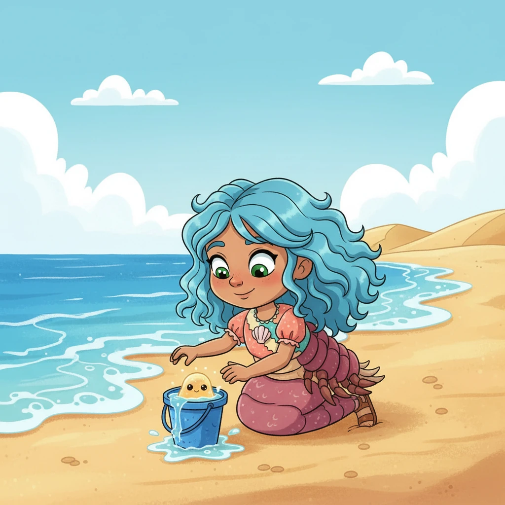 Lily carefully scooped Coralia into her bucket, filling it with cool ocean water. Coralia felt safe and surprisingly warm in her new, temporary home.