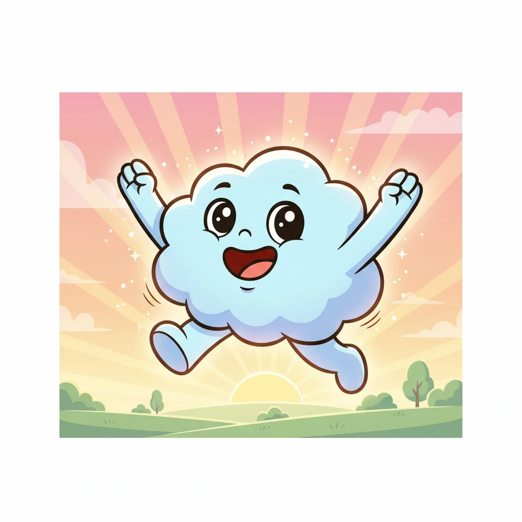 When the first rays of morning kissed the horizon, Puff stirred. He stretched, opened his eyes, and gasped! He was bigger, brighter, and felt so wonderfully light and happy!