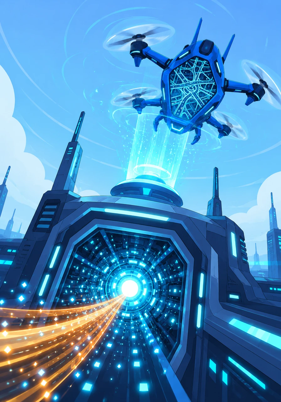 Byte zipped down a glowing copper wire into the local gateway router, moving alongside millions of other sparkling data bits. The gateway shook with energy, calculating the fastest path forward and preparing Byte to be beamed up into the open sky.