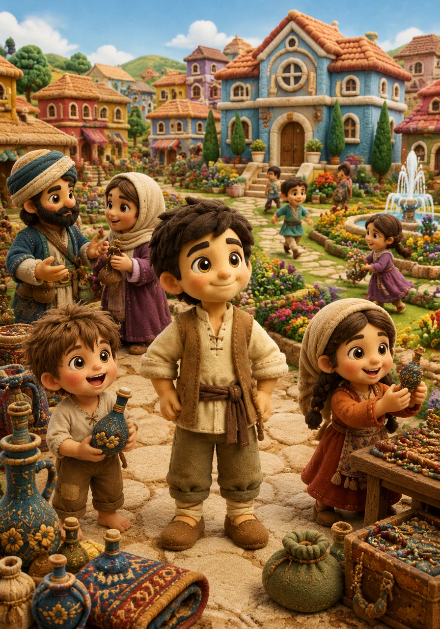 With the wealth brought in by their creativity, the village begins to change, featuring new schools, colorful houses, and lush public gardens. Leo watches with pride as his friends and neighbors thrive in a community built on the power of imagination and hard work. The once quiet village is now a bustling hub of prosperity and innovation.