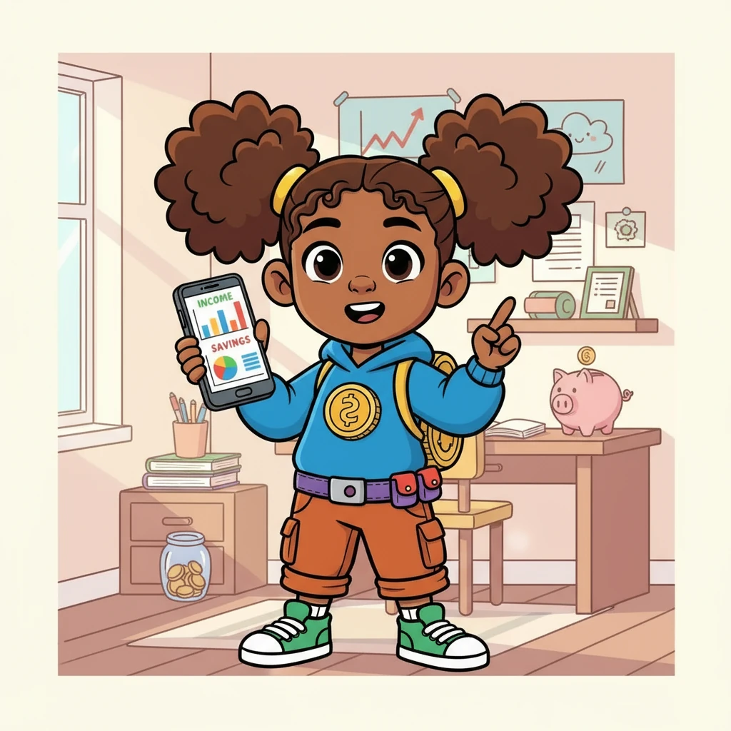 The first thing I learned was budgeting. Tracking my spending helped me see where my money was going. I created a simple spreadsheet, and it was eye-opening! Visualize a vibrant infographic showing my income, expenses, and savings, displayed on a phone in my hand.