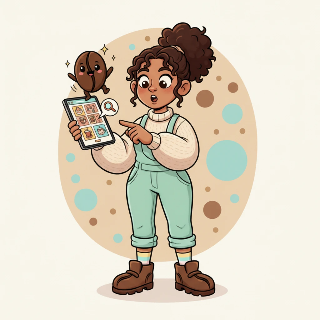 Coco adds a touch of magic: an interactive element where a plump, smiling coffee bean bounces playfully across the screen. Users can click it to discover fun facts about coffee, making the experience engaging and lively.