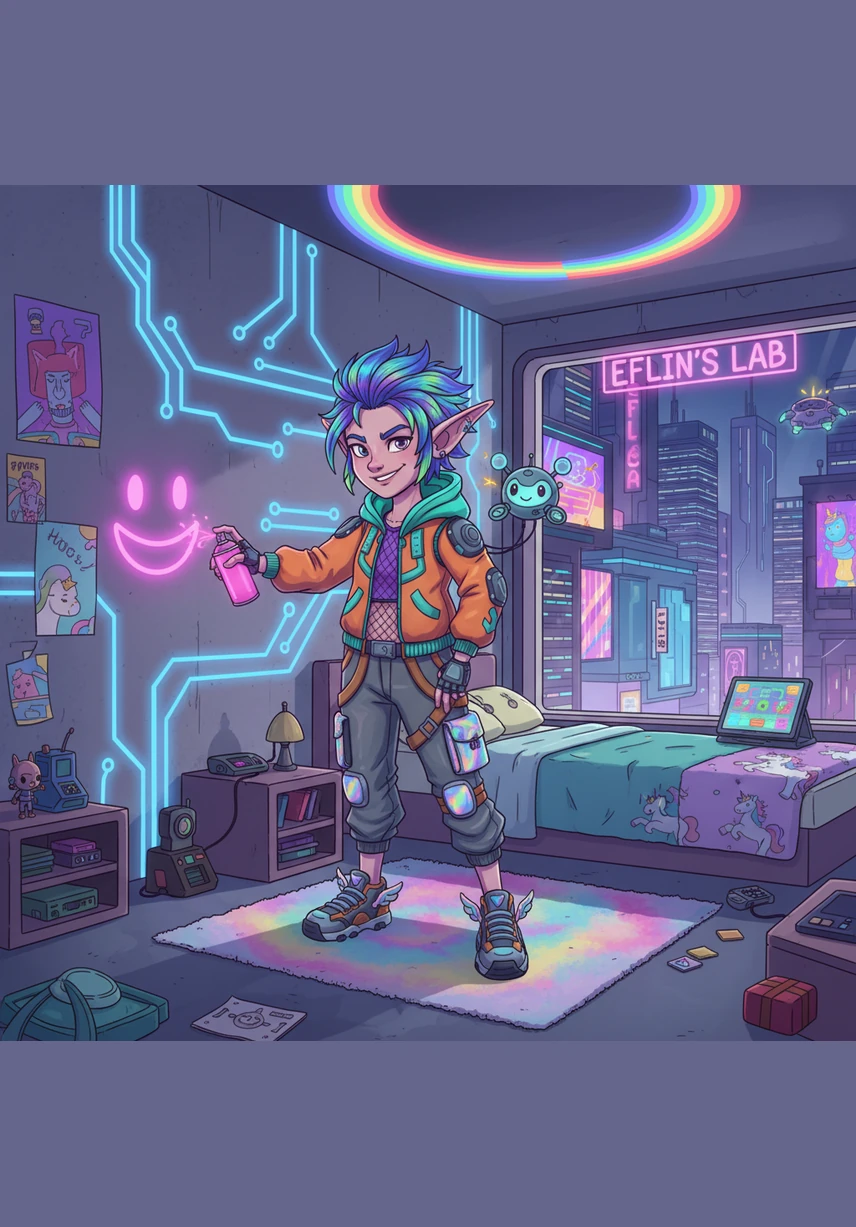 Eflin biraz yaramazlık yapmayı da severdi, özellikle Yasemin teyzesinin evindeki kitaplıktan oyuncakları tek tek indirip onlarla oynamaya bayılırdı. Teyzesi oyuncakların dinlenmesi gerektiğini söylese de Eflin kıkırdayarak kaçardı.