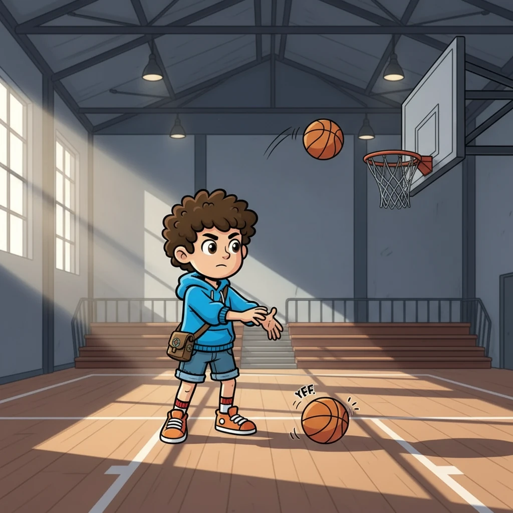 Alone in the silent gym, the next day, Adam began again. The rhythmic squeak of sneakers and the thump of the ball became his only companions. He shot, missed, and shot again, each repetition a step towards rebuilding his confidence and his game.