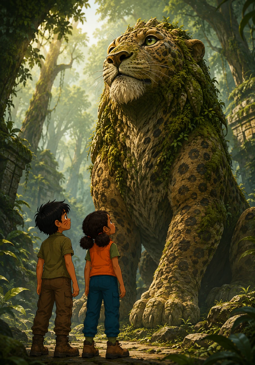 Leo and Maya watched in silent wonder, realizing just how small they were compared to this ancient creature of the wild. They felt a powerful mix of fear and deep respect for the incredible strength of the natural world.