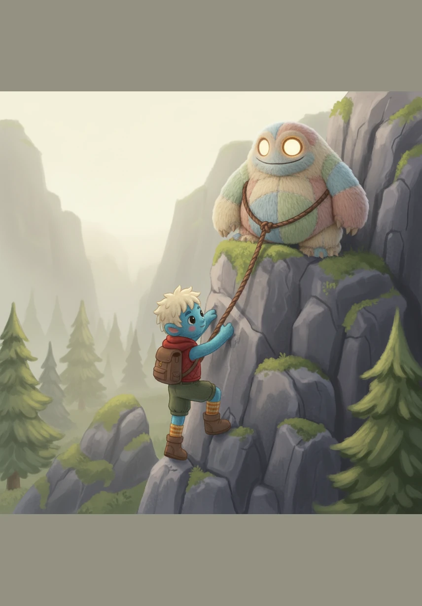 One quiet morning, Kai felt very bored and decided to go for a climb on the rocky hills near his home. The air felt strange and exciting as he scaled the grey stones, looking for something new to do.