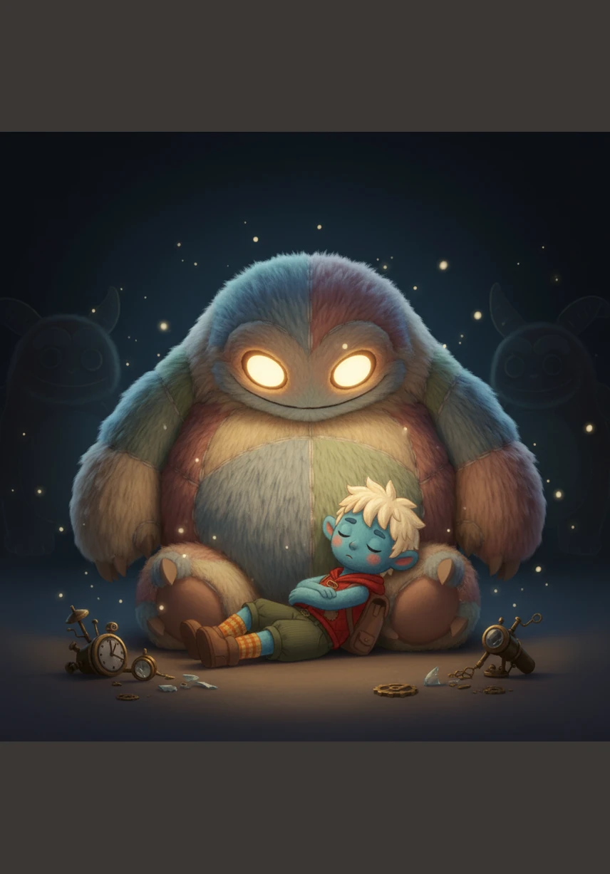 Kai raced all the way home, locked every door tight, and hid under his blankets until he finally fell asleep. He felt safe in his own bedroom, far away from the mystery cave and the scary monster.