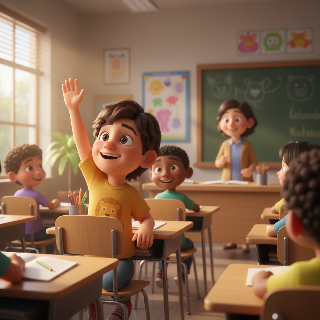 Leo ya no se sentaba en la última fila, sino que se sentaba más cerca del frente, listo para compartir sus pensamientos. El aula de la Sra. Elena se había convertido en un lugar donde se sentía seguro para ser él mismo, un lugar donde su voz importaba y donde el valor lo había ayudado a brillar.