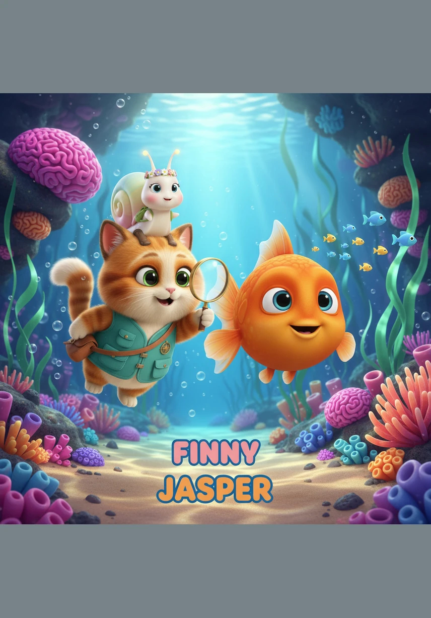 Finny and Shelly played games all afternoon, hiding behind the long, flowing green ribbons of the water plants. It felt like they were brave explorers lost in a mysterious and friendly jungle beneath the waves.