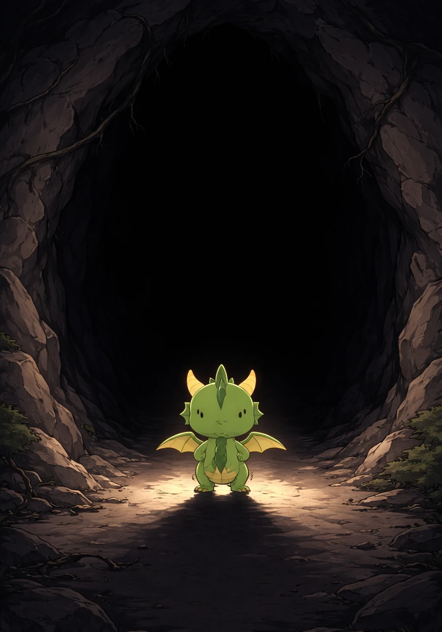 Taking a deep breath and gathering every bit of tiny courage in his chest, Nano bravely stepped through the dark opening. Inside, the darkness was so thick and heavy that he could not even see his own little green paws.