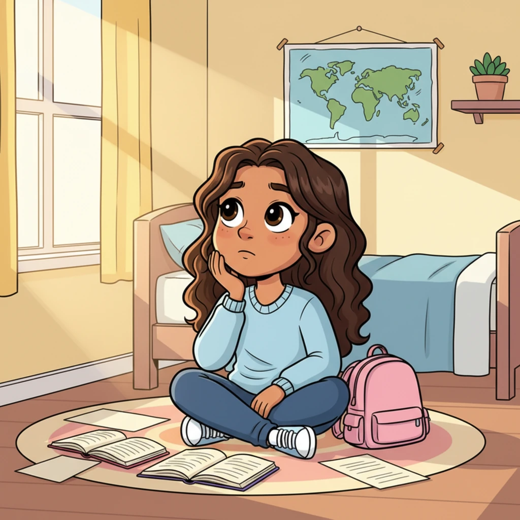 Malu excused herself and went to her room, her mind buzzing with Grandma's colorful description. A handsome, tall, silent boy? It sounded like something out of a movie. She couldn't help but feel a flutter of curiosity, despite her mom's slightly skeptical glance.