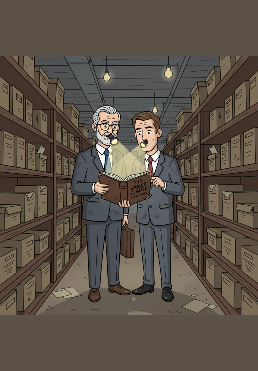 While digging through a forgotten archive in the basement, Julian uncovers a weathered folder that shouldn't exist. A hidden truth about a major merger begins to reveal itself, casting a shadow over the firm’s biggest client and Julian's own future.