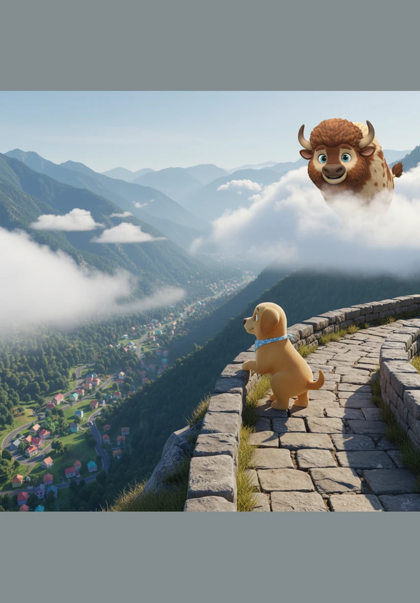 Walking along Coaker’s Walk, Bella looked out over the edge of the mountain at the vast, deep valley below. The tiny houses looked like toys, and the distant clouds felt close enough for her to touch with her paw.