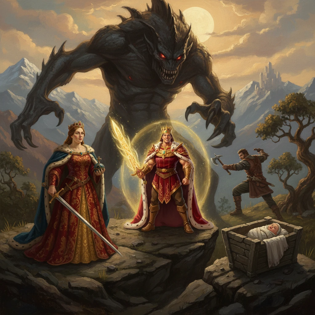 The Queen, The King, and The Wise Queen Raya - Fairy tales