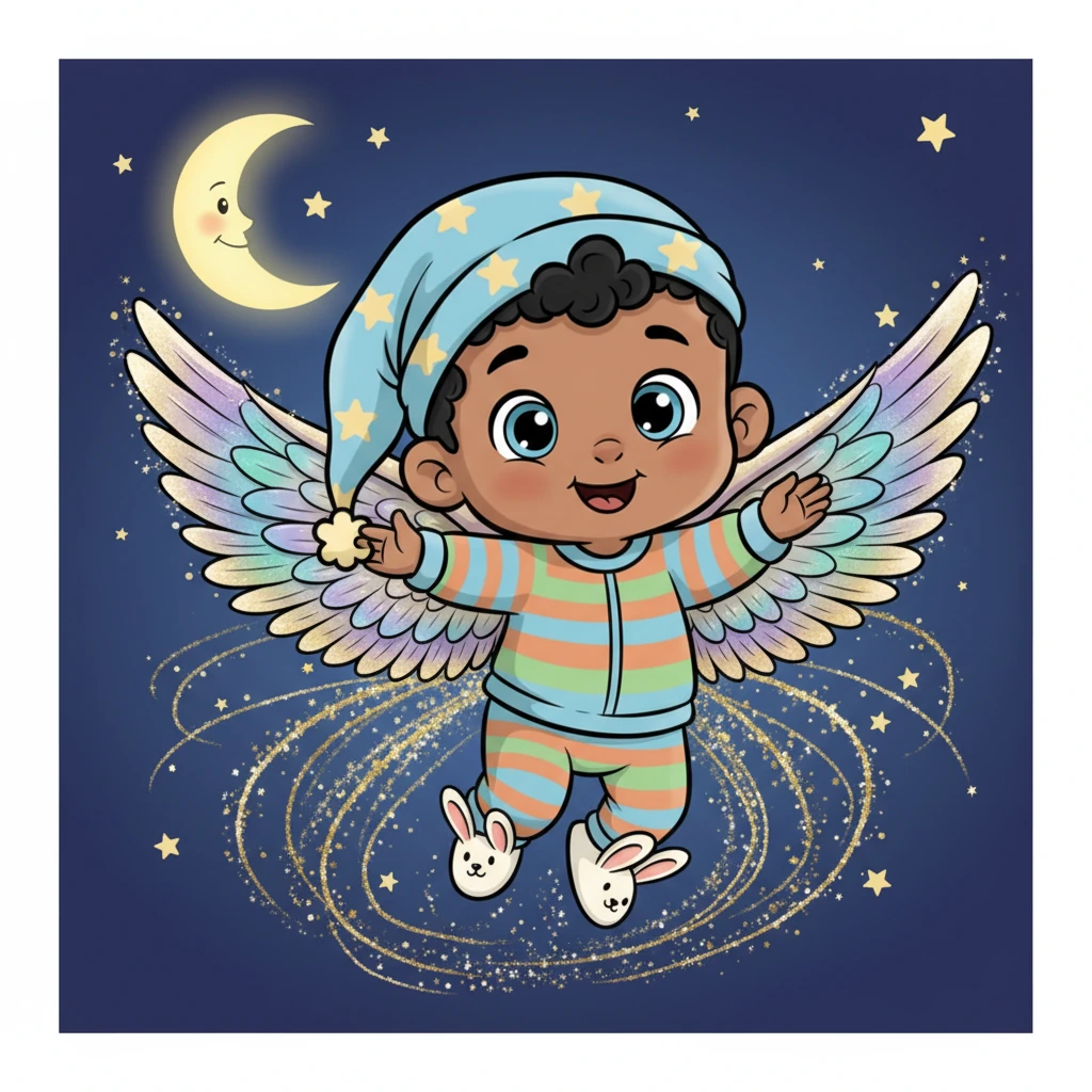 With a soft, magical pop and a shower of brilliant sparkles, Clarence's wings fully unfurled! They were magnificent, iridescent, and perfectly formed, ready to carry him through the night sky. Clarence fluttered them tentatively, his sad eyes now bright with pure joy.