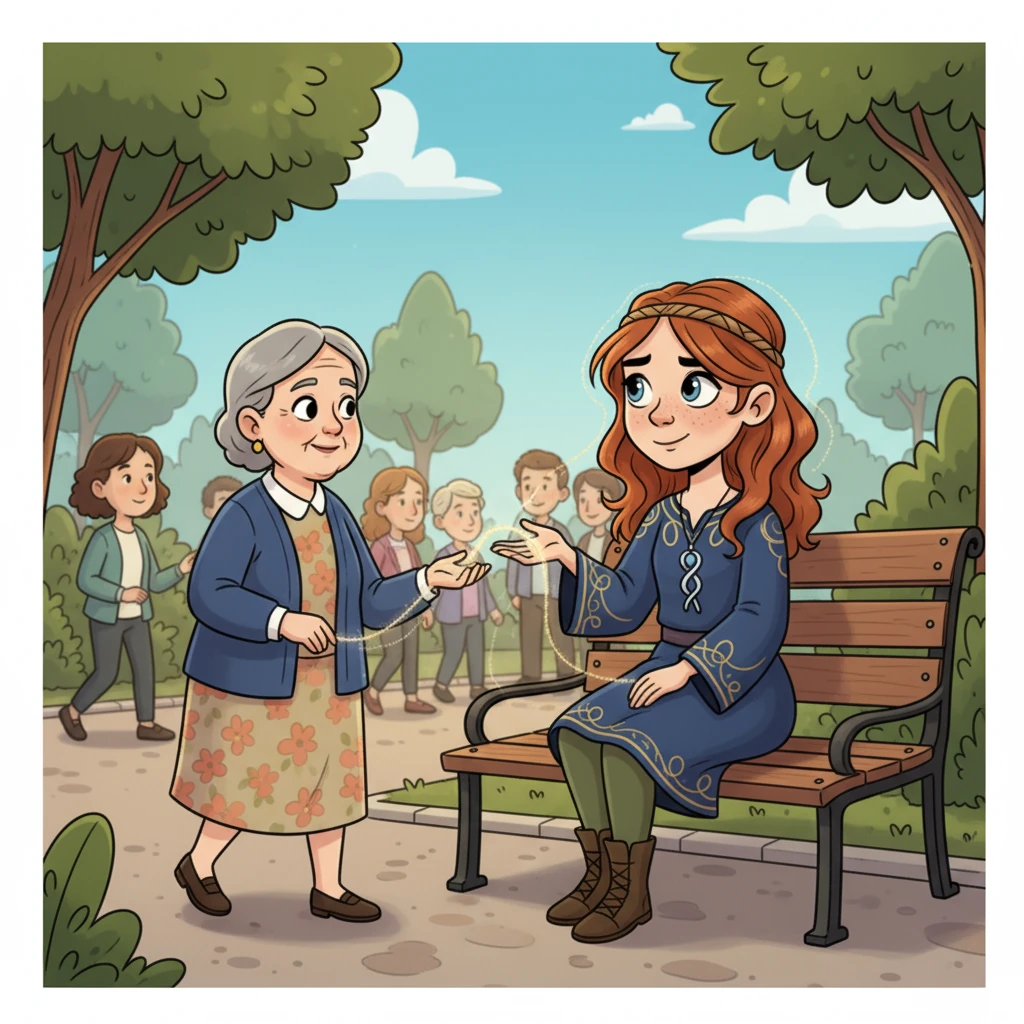 Elara sits on a park bench, her gaze now softer. She looks at the faces passing by, accepting the shimmering threads she sees. She realizes that while death is a certainty, how one lives and connects in between is what truly matters.