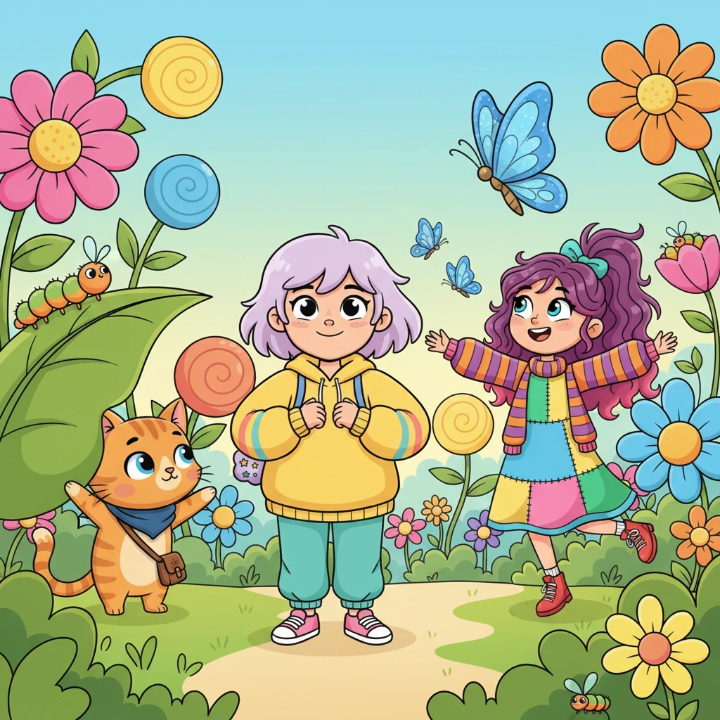 Harita onları ilk olarak, devasa ve rengarenk çiçeklerle dolu bir bahçeye yönlendirdi. Meryem kelebekleri kovalamaktan kendini alamadı, Alican ise dev yaprakların hışırtısını dinliyordu. Atiye, bahçenin canlı güzelliğine hayranlıkla bakıyordu.