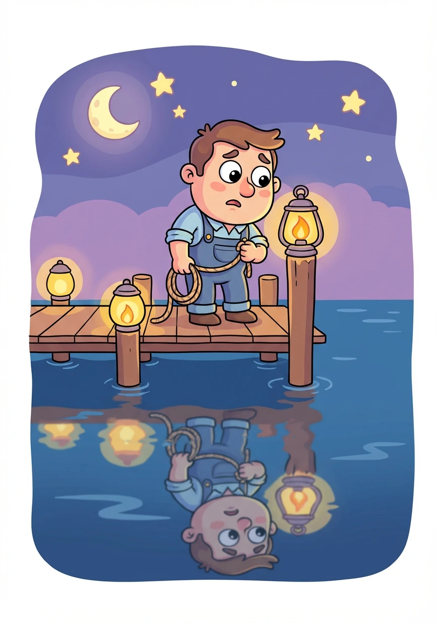 Laternen flackerten entlang der Pier, ihre Spiegelungen zitterten schwach auf der Oberfläche, aber das Meer weigerte sich zu bewegen. Ein unheimliches Gefühl beschlich Johann Richter, als er am Hafen arbeitete.