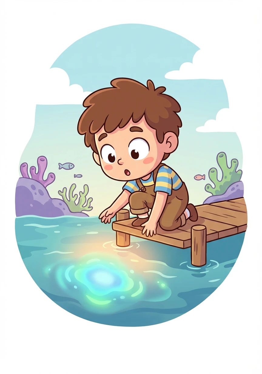 Plötzlich bemerkte Johann ein schwaches Glühen unter der Wasseroberfläche. Es war ein sanftes, pulsierendes Licht, das vom Meeresgrund auszugehen schien.