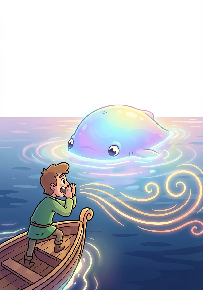 Seine Stimme hallte über das stille Wasser, und das Meereswesen begann, sich langsam zu regen. Das Glühen wurde heller, und das Meer begann wieder zu atmen.