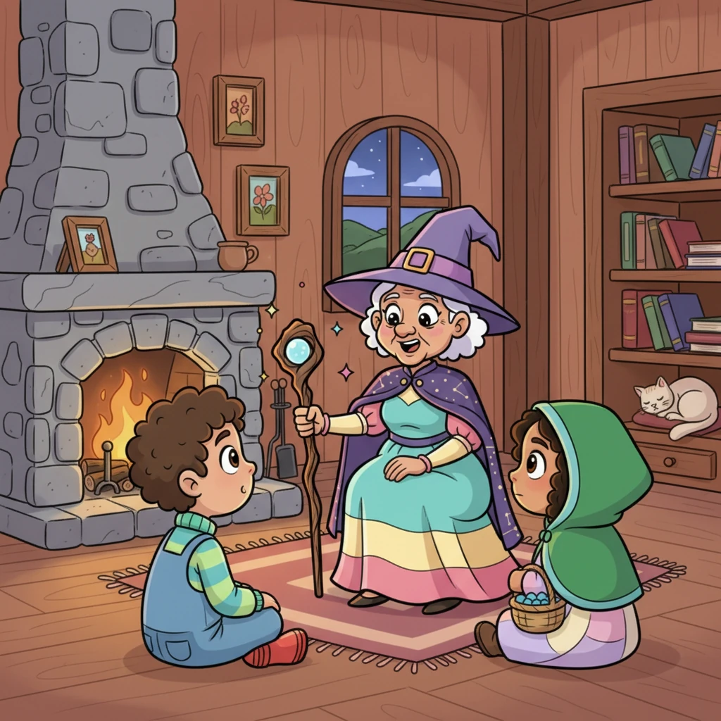 Jalca Grande was a cozy village nestled between rolling green hills. Young Leo, with his bright, curious eyes, loved listening to the elders' stories by the crackling fire. Tonight, old Grandma Elena told a tale of a mysterious veiled figure who appeared on lonely roads.