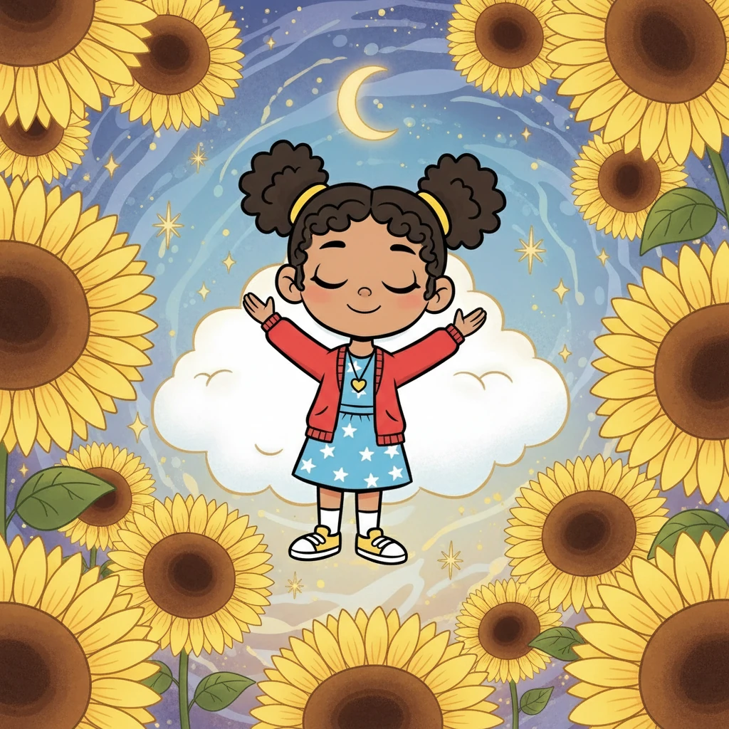 Every night, Lily's mother told her a story about Grandma. Tonight's story was about Grandma's love for gardening, how she grew the most beautiful sunflowers in the whole neighborhood. Lily closed her eyes, imagining the vibrant yellow flowers.