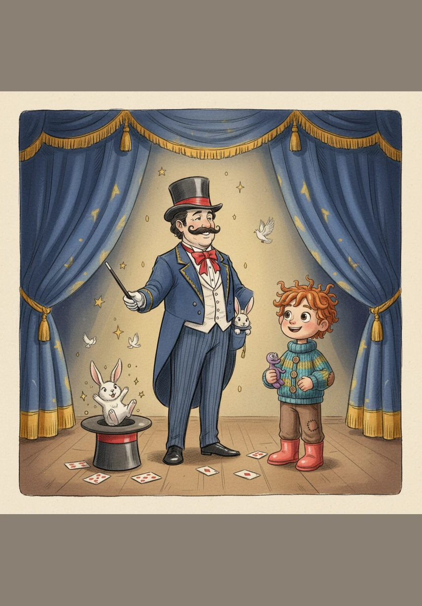 Mr. Magic taps the top of the box with his star-tipped wand, and a thick, yellow clay number one springs into the air. He explains that this creature cannot fly but is excellent at crawling slowly across the ground. Macy watches closely, trying to picture what kind of animal fits the description.