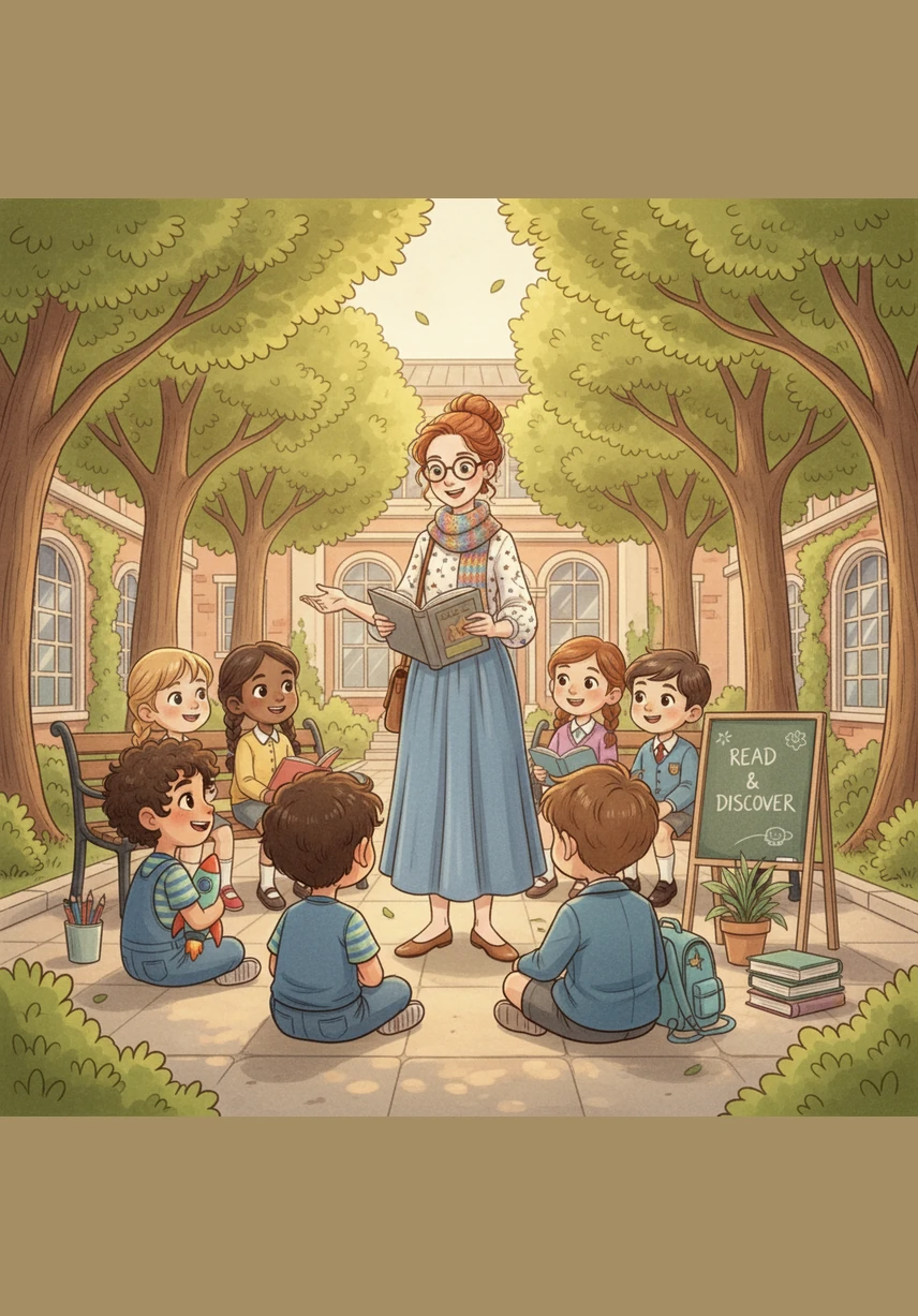 نلعبُ مع الأصدقاءِ بالكرةِ في ساحةِ المدرسةِ الواسعةِ ونركضُ تحتَ أشعةِ الشمسِ الدافئةِ.