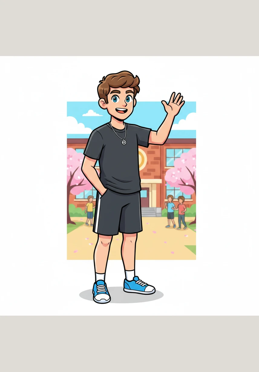 达尼尔是一个阳光帅气的十五岁少年，正读十一年级，他总是带着自信的微笑迎接每一天的学校生活。他的书包里装满了对未来的憧憬，在宽敞的教室里努力学习，探索知识的海洋。