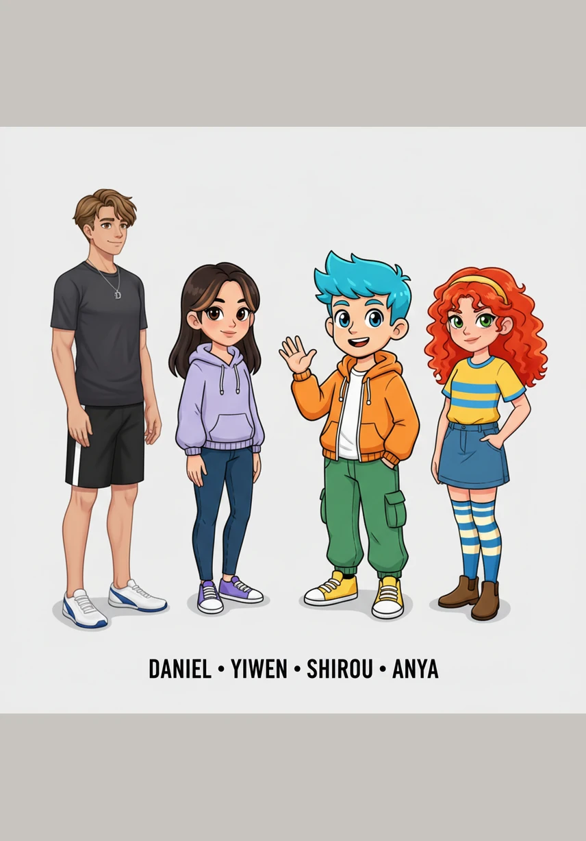 一文、石耳和富春是达尼尔最要好的伙伴，他们四个人经常在一起玩耍，分享青春的秘密。无论是在草地上奔跑还是在午后闲谈，这份真诚的友谊让达尼尔的每一天都充满了欢声笑语。